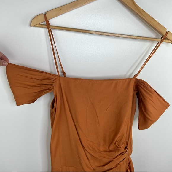 MAJE PARIS Burnt Orange Wrap Ruffle Dress - Picture 5 of 12